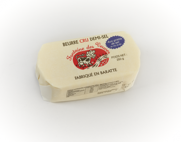 Beurre au lait cru grain de sel - 250 grs