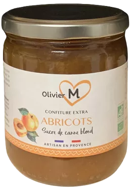 Confiture d'abricots français Bio - 500 grs - Au Panier Gourmand