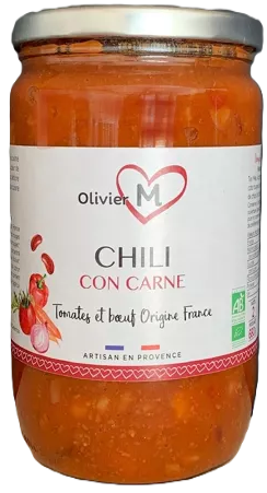 chili con carne Bio au boeuf français - 680 grs - Au Panier Gourmand