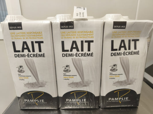 Lait 1/2 écrémé Pamplie - 1L