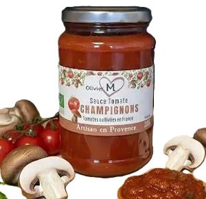 Sauce tomate Bio aux champignons - 350 grs - Au Panier Gourmand